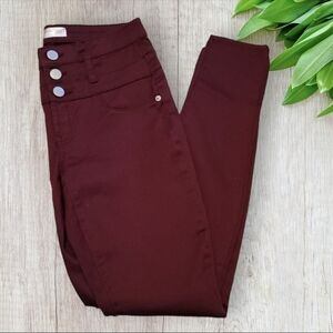 NoBo triple stack skinnies size 7 burgundy like new